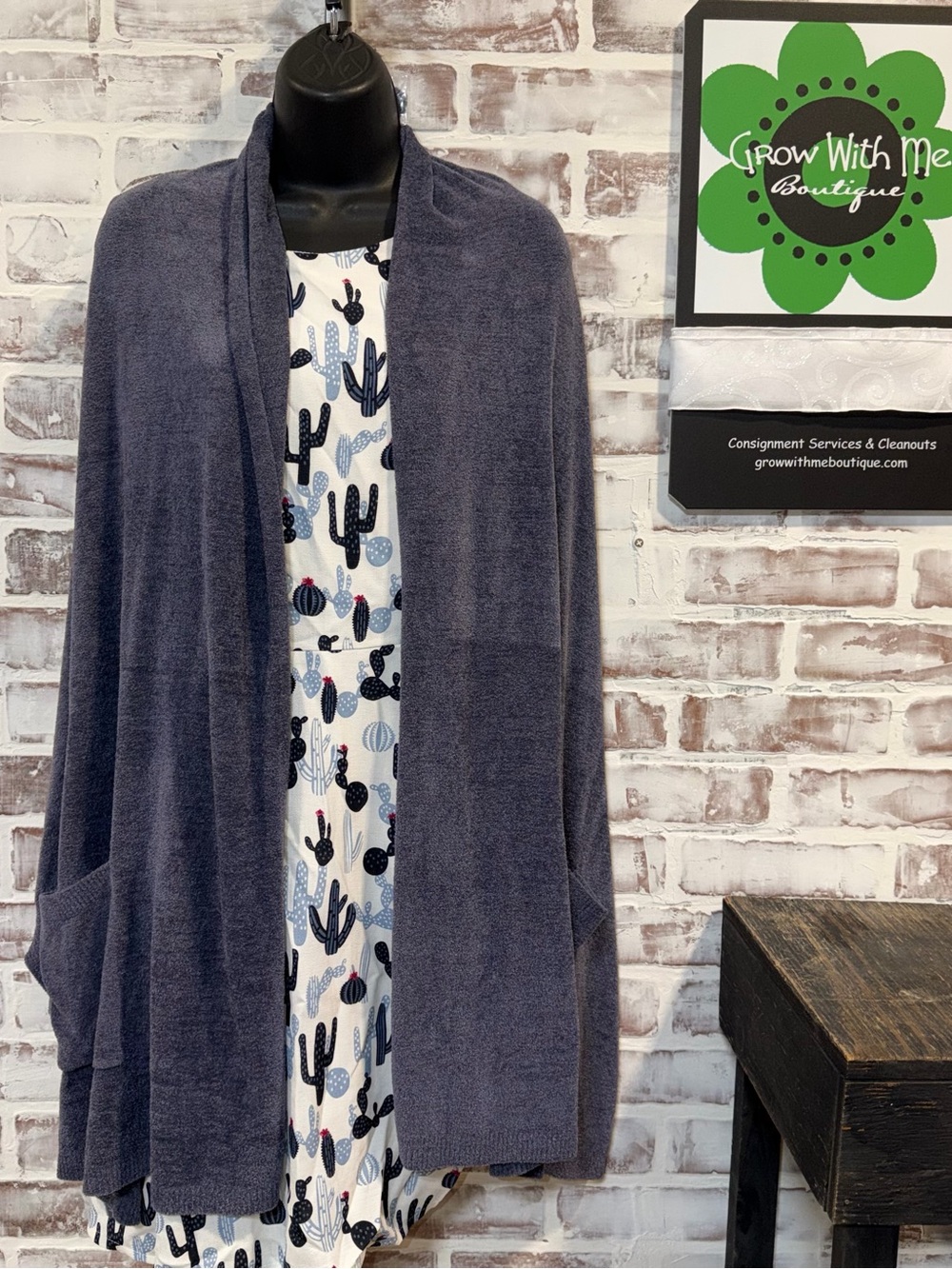 Barefoot Dreams Open-Front blanket wrap Cardigan  cosmic blue XXS -XS